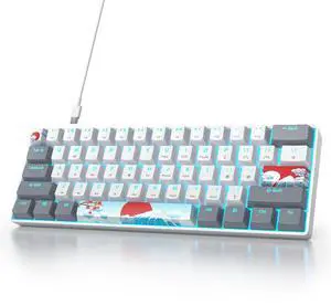 Ussixchare 60 Percent Gaming Keyboard 61 Keys Wired Mechanical Keyboard Ultra Compact Key Board Red Switch LED Backlit for Windows Laptop Gamer