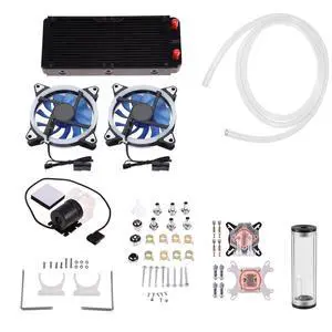 PC DIY Water Cooling Kit, 240mm Cooler CPUGPU Water Cooling Block with Pump & Reservoir, LED Fan Heat Sink Computer Water Cooling Connectors Kit PC DIY Water Cooling Kit, 240mm Cooler CPUGPU Water Cooling Block with Pump & Reservoir, LED Fan Heat Sink Computer Water Cooling Connectors Kit