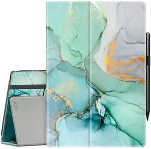 VORI Case for All-New Amazon Kindle Fire HD 10 Tablet and Fire HD 10 Plus (13th/11th Generation 2023/2021 Release) - Slim Folding Stand Folio Cover with Auto Wake/Sleep & Hand Strap, Emerald Marble