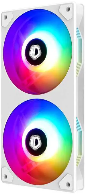 ID-COOLING ICEFAN 240 ARGB Snow, 240mm Case Fan PWM CPU Cooling Fan 2-in-1Addressable RGB Fan 5V 3PIN Connector, Hassle-Free Cable Management Fan for Radiator/PC Chassis