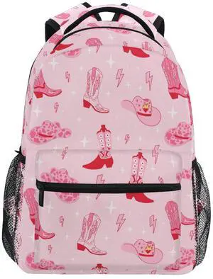 Krafig Retro Cowgirl Boots Boys Girls Kids School Backpacks Bookbag, Elementary School Bag Travel Backpack Daypack