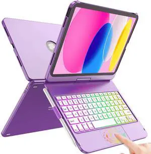 FUWANG Touch Keyboard Case for iPad (A16) 11th Generation 11 inch 2025 &10th Generation 10.9 inch 2022, 360° Rotate Backlit for iPad 10th Generation Case with Keyboard with Multi-Touch Trackpad
