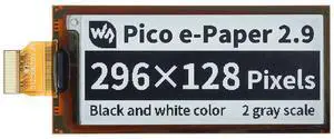 Waveshare 2.9inch Flexible E-Paper E-Ink Display Module for Raspberry Pi Pico 296×128 Pixels Black/White SPI Interface Partial Refresh Support