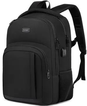 YIORMIOR School Backpack for Teen Boys, 15.6 Inch Anti Theft Laptop Bookbag with USB Charging Port, Water Resistant College - Travel Backpack Ergonomic, Fits Notebook, Men Women