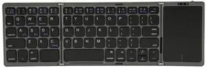 Portable Keyboard with Touchpad 3 Folded Design Magnetic Closure for Outdoor Use (Gray)