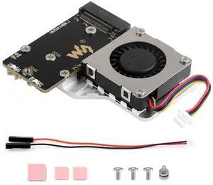 waveshare PCIe to M.2 Adapter (E with Cooling Fan for Raspberry Pi 5,Support M.2 NVMe SSD 2230 2242,Supports Gen2 and Gen3 Modes