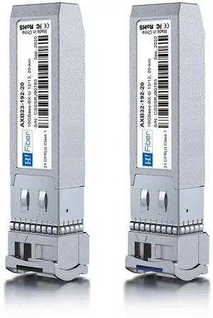 H!Fiber.com 10G SFP+ Bidi Transceiver, 10GBase-BIDI 1270nm/1330nm SMF, a Pair of Single Mode SFP+ Moduleup to 20 km, Compatible with Ubiquiti UniFi 10GBASE-BX20-U and More
