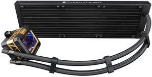 Thermalright FW360 Black X-360mm Aio CPU Liquid Cooler,IPS LCD Screen with 320 * 240 Resolution,for AM4/AM5,LGA1700/1851,2.4 inchMagnet-Absorbent LCD Screen for Images,Can be Freely Matched with Fan