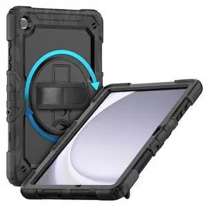 Gylint Case for Samsung Galaxy Tab A9+/ A9 Plus Case 11" 2023, Heavy Duty Shockproof Protective Case with Screen Protector, Hand Strap, Shoulder Strap, 360° Rotating Stand Camo Black