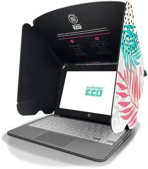Laptop Sun Shade (M, Tropical), SunShader Eco, Recyclable Multi-Layered Cardboard Laptop Sun Shade for Working Outside & Privacy Screen - Patent 10963010