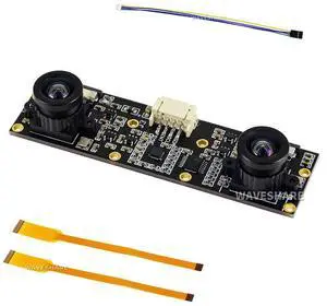 waveshare Binocular Camera Module Dual IMX219 8 Megapixels Stereo Vision Depth Vision Supports Jetson Nano Developer Kit B01and Fits Raspberry Pi CM3/CM3+ Expansion Boards for AI Vision Applications