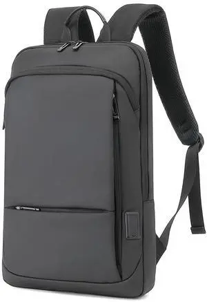 Business Slim Backpack for Men Women 15.6 inch Water Resistant Laptop Backpack with USB Charger Computer Notebooks Lightweight Small Backpacks For School/Travel/Business/Work/College Bag