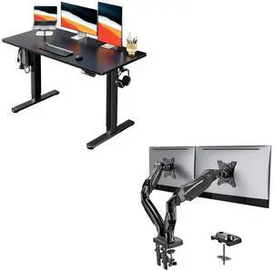 HUANUO Electric Standing Desk Dual Monitor Stand