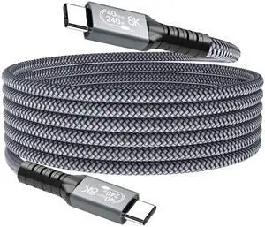 LanSenSu 240W USB4 Cable, 40GBps Data Transmission, 240W (48V5A) PD Super Fast Charge, 8K@60Hz HD Extension for Thunderbolt 4, Mobile Phone, Notebook, MAC, SSD, PD3.1 and QC4.0 (5FT, 1Pack)