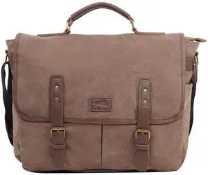 Vintage Men's Messenger Bag Laptop Briefcase  Canvas Satchel Bag for Work, Travel & Business  Multi-Pocket Crossbody Bag with Adjustable Strap Gift for Him