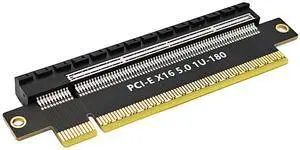 PCIe 5.0 x16 Riser Card, PCIe to PCIe Adapter Card, PCI Express 5.0 x16 to PCIe Converter, PCI-e Extender Card for Computer & 1U/2U/3U/4U Server Case, 180 Degree