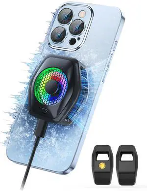 SURILEHEGE Phone Cooler for Gaming, Magnetic Mobile Cell Phone Cooling Fan Radiator for Magsafe iPhone iPad Tablet Live Streaming