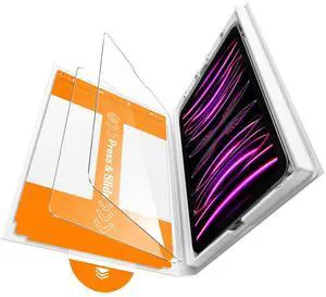 iGluz 2 Pack for iPad Pro 12.9-inch 6th/5th/4th/3th Gen.9H+ Tempered Glass Screen Protector with Easy-Install Box[12FT Military Grade Shatterproof]Apple Pencil Compatible,HD Clarity,Scratch Resistant