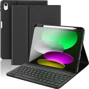 MERSATM Keyboard Case for iPad (A16) 11th gen 2025 11 inch, 10th Generation 2022 10.9 inch Case with Magnetic Detachable Wireless Keyboard, Multi-Angle Stand Folio Cover with Pencil Holder, Black