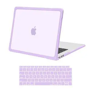 MOSISO Compatible with MacBook Air 13 inch Case 2022 2021 2020 2019 2018 A2337 M1 A2179 A1932, Soft TPU Bumper Anti-Fingerprint Plastic Hard Case&Keyboard Cover for MacBook Air 13.3, Purple