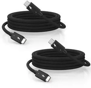 Thunderbolt 4 Cable, 2Pack 6.6FT USB C to C Cable, 240W Fast charging,40Gbps Data Transfer,Supports 8K/4K Displays, USB C charegr cord for iPhone 16 Series, MacBook Air, iPad (Thunderbolt 4-Certified)