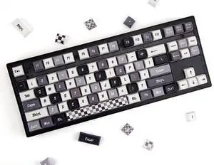 BowJian Custom Keycaps 130 Keys Set - XDA Profile PBT Keycaps - Compatible with 60%, 75%, 80%, 85%, 100% ANSI Layout Mechanical Keyboards (Checkerboard)