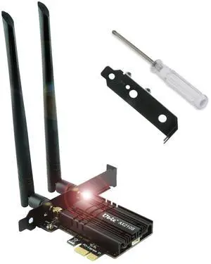 Ubit AX210 WiFi 6E PCIe Wireless WiFi Card Up to 5400Mbps(6GHz/5GHz/2.4GHz),BT5.3,OFDMA,MU-MIMO,Support Win 11/10 64bit Only