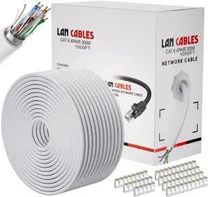 MEIPEK Cat 6 Ethernet Cable 1000ft Shielded (60 RJ45), FTP Cat 6 Outdoor Ethernet Cable Bulk, 23AWG, Heavy Duty, Direct Burial, Waterproof, UV Resistant, Cat6 1000ft for Router, PC, Gaming, CCA MEIPEK Cat 6 Ethernet Cable 1000ft Shielded (60 RJ45), FTP Cat 6 Outdoor Ethernet Cable Bulk, 23AWG, Heavy Duty, Direct Burial, Waterproof, UV Resistant, Cat6 1000ft for Router, PC, Gaming, CCA