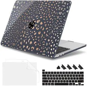 May Chen for MacBook Pro 16 inch A2141 2020 2019 Release, Screen Protector & Keyboard Cover Plastic Soft-Touch Case for MacBook Pro 16-inch with Touch Bar & Touch ID - Leopard Print