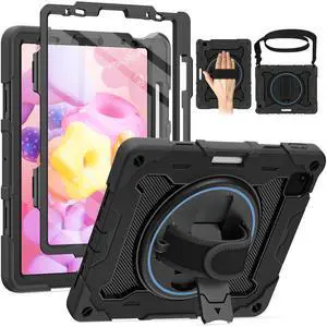 ROSROME for iPad Air 5th 4th Generation 10.9 inch Case with Screen Protector, iPad Pro 11 Case 4th 3rd 2nd 1st Gen (2022 2021 2020 2018) for Kids with 360 Stand Hand/Shoulder Strap