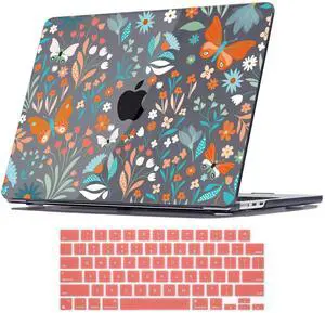 Seanai for MacBook Air 15 inch Case M4 A3241 M3 A3114 M2 A2941 2023 2024 2025 Release, Pattern Plastic Hard Shell Case with Keyboard Cover for Mac Air 15.3 Retina Display & Touch ID, Floral Seamless