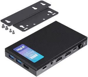 MeLE Mini PC N150 (up to 3.6GHz) Quieter 4C Fanless Small Computers 8GB LPDDR5 128GB, Support 2X HDMI + USB-C Triple Display WiFi 5 BT 5.1 Gigabit Ethernet, on Digital Signage, MES, WMS, IoT, Office
