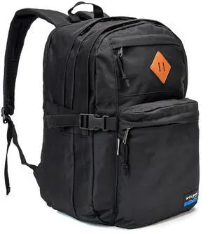 K-Cliffs Classic Backpack Basic Student Campus Daypack Simple Travel Rucksack with Laptop Compartment Bottle Holder Padded Straps Black