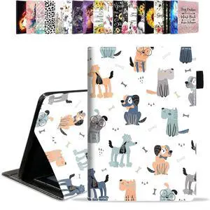 POIUYTREW Case for All-New Amazon Kindle Fire HD 8/Fire HD 8 Plus Tablet (12th/10th Generation, 2022/2020 Release) - PU Leather Folio Case with Smart Auto Wake/Sleep, Cute Cartoon Dog