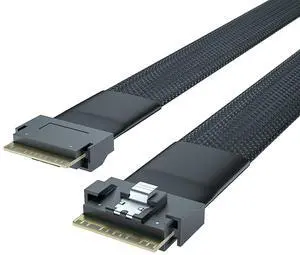 10Gtek 24G SlimSAS SFF-8654 to SFF-8654 Cable, PCIe4.0, 85-ohm, Compatible with Servers, Storage Systems, Workstations & High-Performance Computing, 1-m(3.28ft)