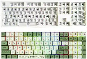 BOYI GMK104 Barebones Keyboard VIA Programable Gasket Mounted BT5.0/2.4GHz/Type-C Wired Kit with XDA Profile Matcha Green Keycaps