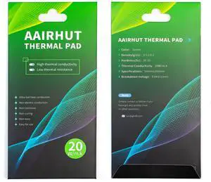 Aairhut Thermal Pad 20W/m.K, 100x50x1.5mm Silicone Cooling Pad Non Conductive Heat Resistance Extreme Odyssey Cover with Dual Self-Adhesive Films for PC Laptop PS4/PS5/SSD/RAM/Computer
