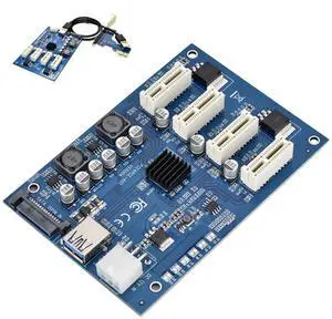Yunseity PCIe Card PCIe PCIe 1 to 4 Adapter,PCIe 1X to 4X PCIe USB3.0 Converter Extender Adapter Card Expansion Kit,Expansion Kit for