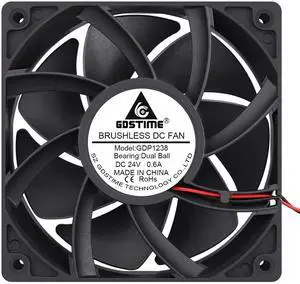 GDSTIME High Airflow 24V 120mm x 120mm x 38mm Dual Ball Bearing 5 Inch Brushless Cooling Fan