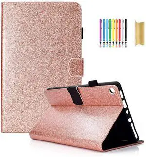 Dteck Fire HD 8 Case with [Stylus Pen], Magnetic Protector Stand Wallet PU Leather Slim Lightweight Cover for Kindle Fire HD 8 Tablet (8th/7th/6th/5th Generation, 2019 2018 2017 2016 2015), Rosegold