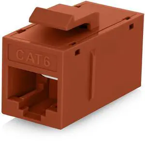 Everest Cat6 RJ45 Keystone Coupler (24-Pack) in Orange - RJ45 Coupler - Cat 6 Couplers - Female to Female Cat6 Keystone Jacks - Ethernet Couplers - Ethernet Cable Extender