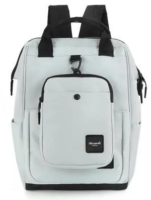 himawari 14.9 inch Women's Laptop Backpack, Large Capacity College Schoolbag, Waterproof Travel Bag for Men & Women-0403-07#Gray