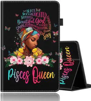 Case for All-New Fire 7 Tablet (12th Generation, 2022 Release), Durable Shockproof Protective Cover Case with Auto Wake/Sleep for Amazon Fire 7 inch TabletQueen Black Women Beautiful