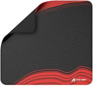 Attack Shark CM02 Gaming Mouse Pad with High-Density Fiber Surface,5S Coating Technology,4mm Thick Cushioning,Precision Edging,Anti-Slip Rubber Bottom for Enhanced Stability and Precision-Black Red