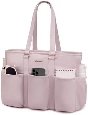 LOVEVOOK 17 Inch Laptop Tote Bag for Women Work, Teacher Tote Nurse Bag, Professional Utility Computer Bag For Work/Travel/College/Daily, Large Purse Handbag With Multi Pockets & Top Zipper