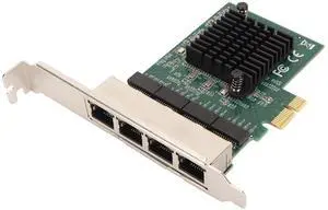 NA8111 T4 4-Port Gigabit Ethernet PCIe X1 Network Interface Card RTL8111 Chip, Server Network Card for Windows, Stable Connection, Low Power Consumption, Multi System