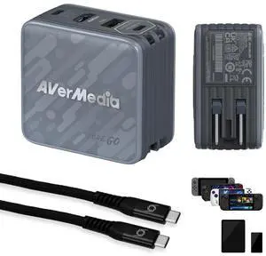 AVerMedia Portable Charger, Switch 2 Dock, 100W GaN Fast Charging USB C Hub, TV Docking Station with 4K60 HDMI, Compatible with iPhone, iPad, Laptop, PC, Gaming Accessories