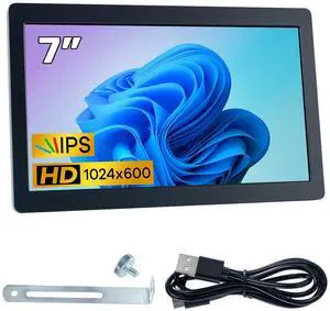 Hosyond 7 Inches USB C Mini Monitor IPS 1024x600 Portable Monitor Type C Secondary Screen Display for PC Laptop Windows7/8/10/11