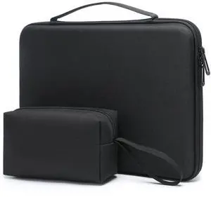 HYZUO 13.3-14 Inch Hard Shell Laptop Sleeve Case for MacBook Pro 14 M4/M3/M2/M1, MacBook Pro/Air 13, XPS 13, 13.8"-13.5" Surface Laptop, HP Spectre X360 13/14, Black