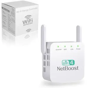 Netboost WiFi Extender,NetBoost pro WiFi Extender 2024. with Ethernet Port 2.4G Speed up to 300 Mbps Signal Repeater Get Strong Wi-Fi Signal in Every Corner of Your Home (300 Mbps)